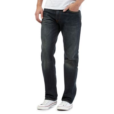 Levi's 504&#8482 vintage wash dark blue straight fit jeans